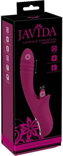 Javida Licking & Thrusting Δονητής Rabbit με Απομακρυσμένο Έλεγχο 22.5cm Μωβ