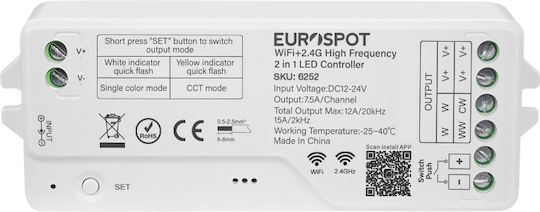 Eurospot Led High Frequency Controller 2in1 Tuya Wifi+ 2.4rf+ Push Dim Eu6252