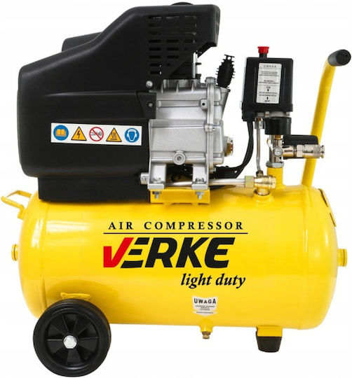 Verke Single-Phase Air Compressors with Airtank 24lt