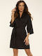 De Lafense Winter Women's Robe Black