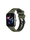 Силиконова каишка за часовник Amazfit Gts 3 22mm с кръстосана текстура и катарама, двуцветна армейско зелено+черно