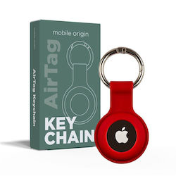 Mobile Origin Keychain Cazul Keychain Silicon pentru AirTag în culoarea Roșu