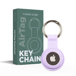 Mobile Origin Keychain Case Silicone for AirTag in Purple color