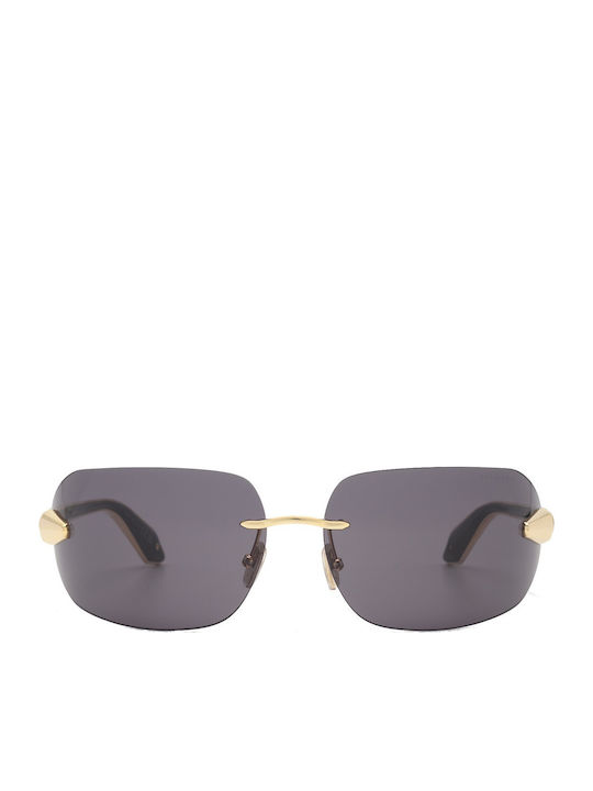 Bvlgari Unisex Sonnenbrille mit Gold Metall Gestell und Gray Linse