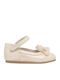 Kids Patent Leather Ballerinas with Hoop & Loop Closure Gold