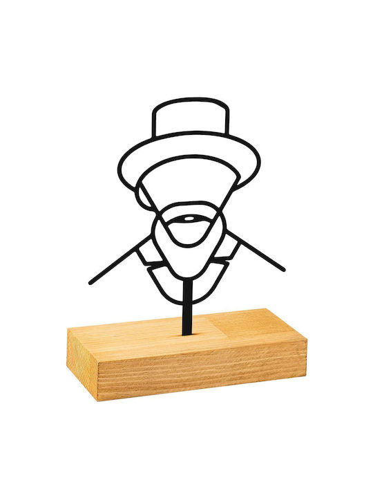 Decorative Figure Vincent 565tnl1248 21x8x17cm Natural-black Aberto Design Metal Wood