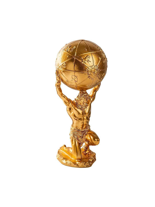 Διακοσμητικό Αγαλματίδιο Atlas 565tnl1356 13x13x31cm Gold Aberto Design Πολυέστερ