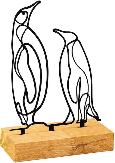 Декоративни пингвини Pingu 565tnl1250 26x8x17см Натурално-черно Aberto Design Метал Дърво