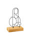 Decorative Figure Mona 565tnl1247 26x8x17cm Natural-black Aberto Design Metal Wood