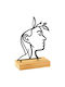 Decorative Figure Amore 565tnl1257 27x8x17cm Natural-black Aberto Design Metal Wood