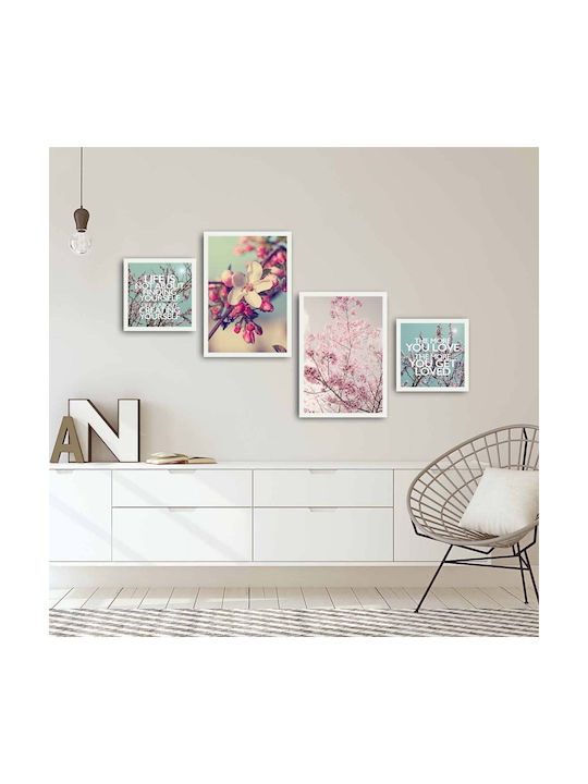 Framed Paintings Set of 4 A-g 808awl4861 4pbct-05 MDF Plastic