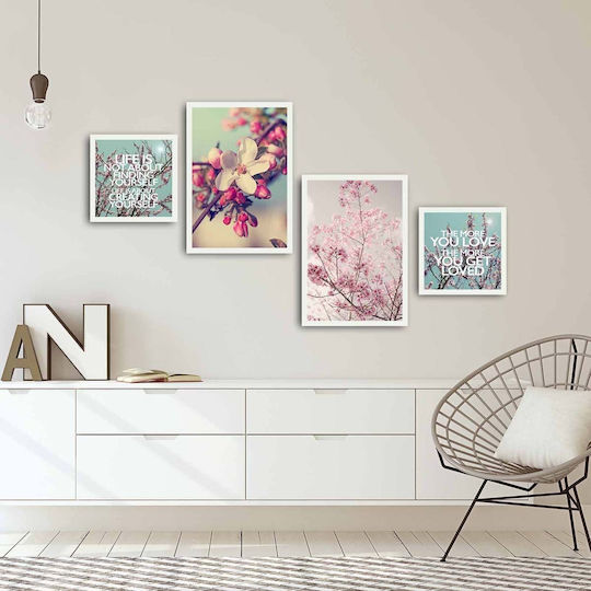 Framed Paintings Set of 4 A-g 808awl4861 4pbct-05 MDF Plastic