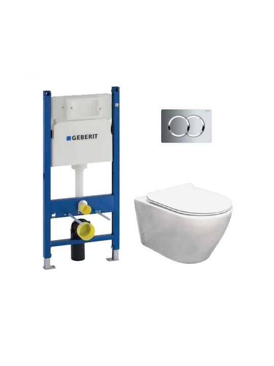 Geberit Wall-Mounted Toilet with Flush