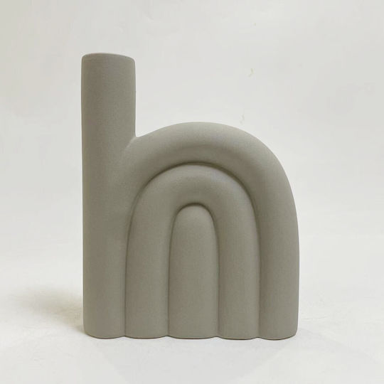 Homemarkt Tischdekoration Keramik Dekorative Arcon Hm4639.03 Grau Matt 23,5x5,5x29,5cm