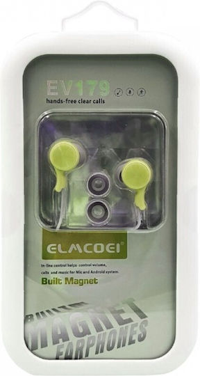 EV-179 In-ear Handsfree Headphones with Connector 3.5mm Green