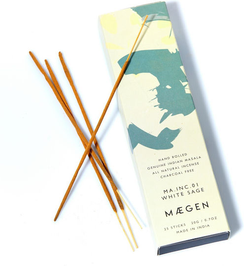 White Sage 25 Αρωματικά Στικ Κάυσης Masala 20cm Maegen