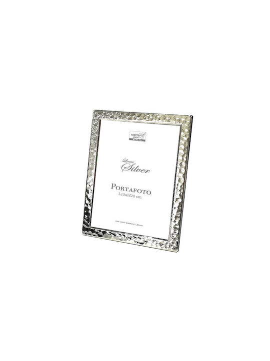 Ramă decorativă placată cu argint, ciocănită, 15x20cm