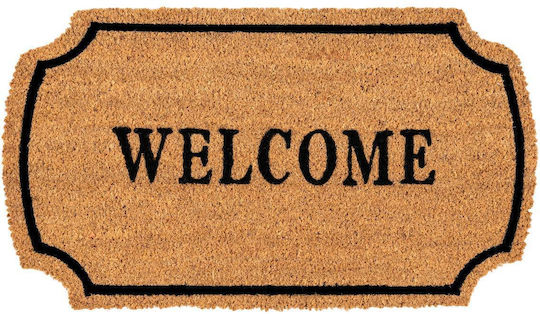 Sdim Entrance Mat Coir Non-Slip Backing Ruco Shape 300 Welcome Natural 40x70cm