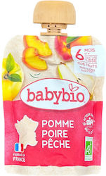 Babybio Puree with Flavor Apple - Peach - Pear for 6+ Months 90gr