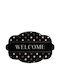 Sdim Oval Entrance Mat Carpet Non-Slip Backing Prestige Shape 010 Welcome Stars Black 50x75cm