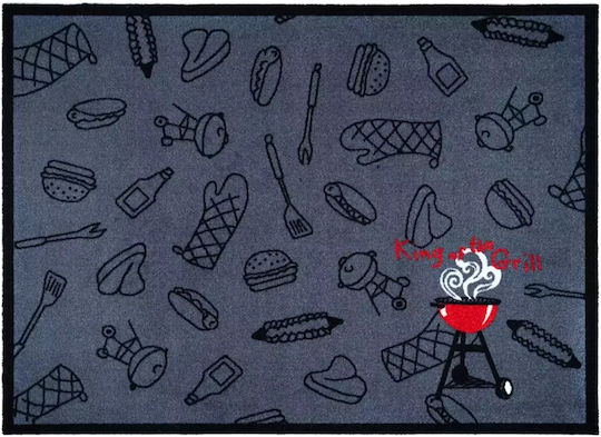 Sdim Kitchen Mat Non-Slip Underlay Enjoy & Relax 114 King Grill 66x90cm