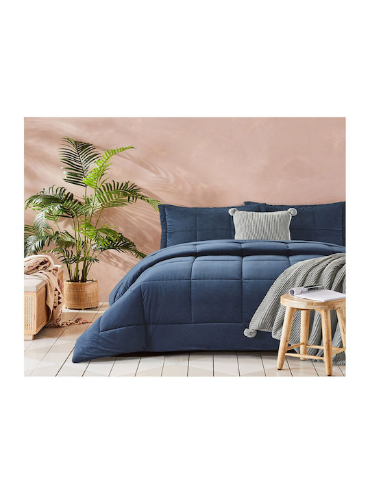 Primavera Navy Double Duvet 220gsm Dutch Velvet...