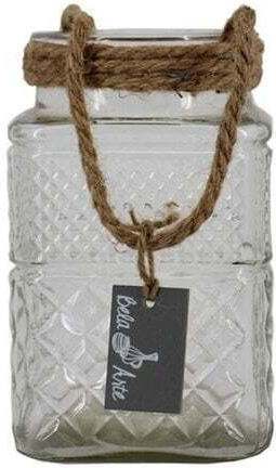 Glass Lantern Rope Scratch 11x19.5cm
