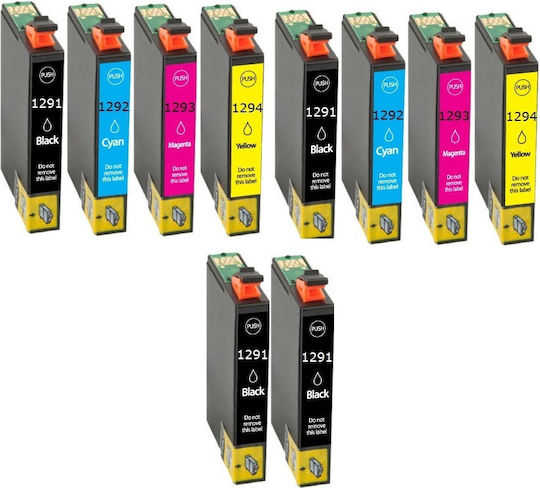 2 Full Set+2 Μαύρα 10τεμ Συμβατο Καινουργιο Μελανι Epson T1291 T1292 T1293 T1294 15ml Apple-epson Stylus Sx230 Sx235w Sx420w Sx425w Sx430w Sx435w Sx438w/sx440w Sx445w Sx525wd Sx535wd Sx620fw Wf3520 Bx305f Bx305fw Bx320fw B42wd Bx525wd Bx535wd/bx625fwd