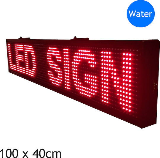LED Sign One - Sided Waterproof 100x40cm Red