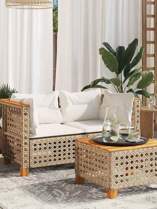Garten- und Outdoor-Möbelsets 2 Stück Beige mit Kissen