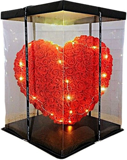 Heart Red Roses Luxury Box 25 Cm Rose Heart Light