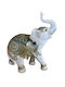 Decorative Polyester Elephant Gold White 18x7.5x18cm