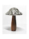 Tabletop Decorative Mushroom Wood & Metal Brown Silver 15x15x18cm