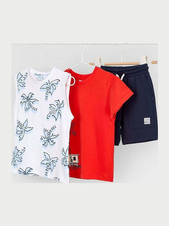 Mayoral Kids' Set with Shorts Summer 3pcs Red