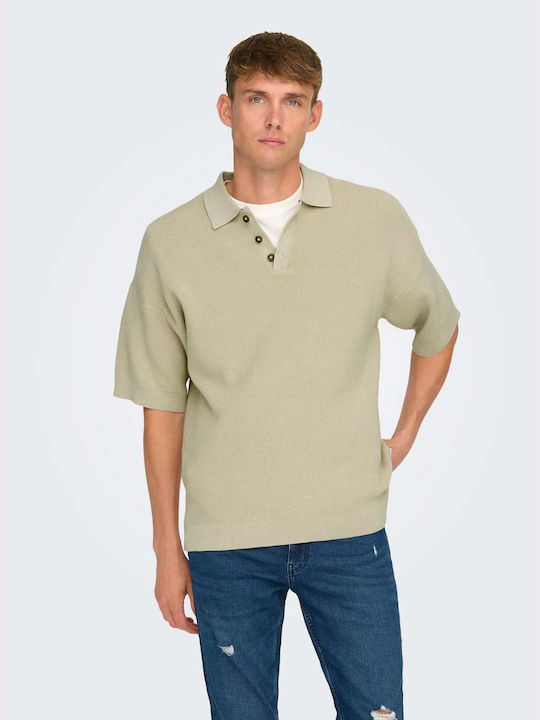 Polo Short Sleeve Blouse Beige