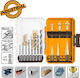 Ingco Set of 14 Conical Drills HSS for Metal 0-22mm