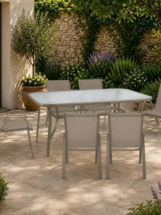 Garten- und Outdoor-Möbelsets Rio 7 Stück Beige
