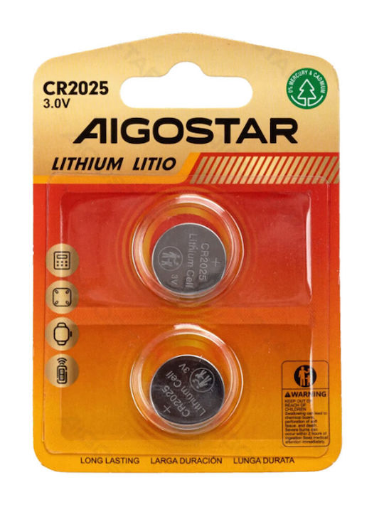 Aigostar Baterii Litiu pentru ceasuri CR2025 3V 2buc