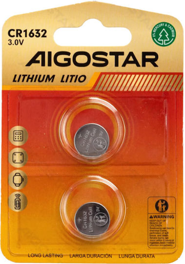 Aigostar Μπαταρίες Λιθίου Ρολογιών CR1632 3V 2τμχ