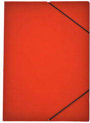 PP File Folder with Elastic 25x35cm Solid Color Red