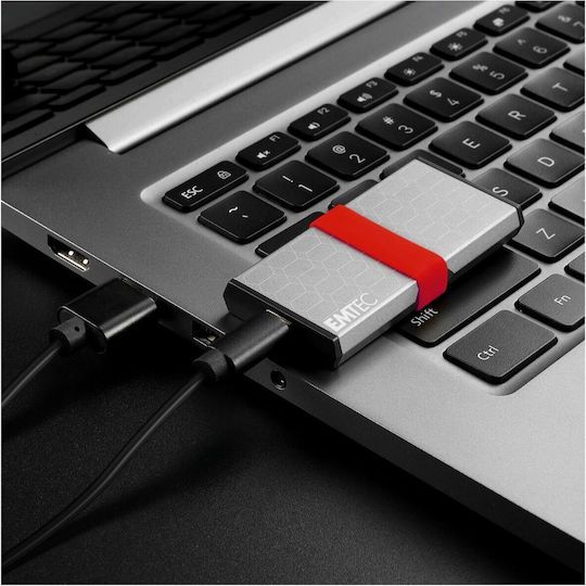 Emtec 256GB USB 2.0 SSD Stick με σύνδεση USB-C Γκρι