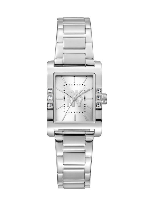 DKNY City Ceas de Damă cu Argintiu Brățară Metalică