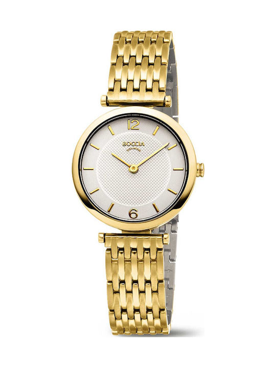 Boccia Women's Watch with Gold Metal Bracelet