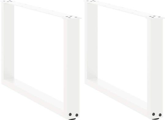vidaXL Metallic Furniture Leg 2 Pieces Suitable for Table / Coffee Table 60x42cm White