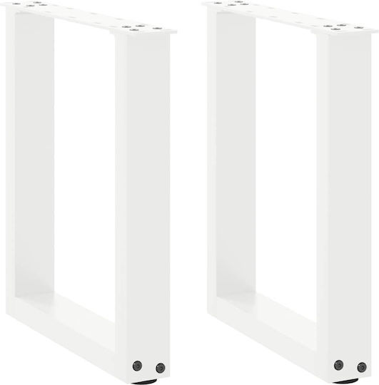 vidaXL Металик Крак На Мебел 2 Бройки Подходящ За Маса / Малка Маса 28x42см Бял