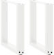 vidaXL Picior Metalic Mobilier 2 Bucăți Potrivit Pentru Masă / Măsuță 38x72cm Alb