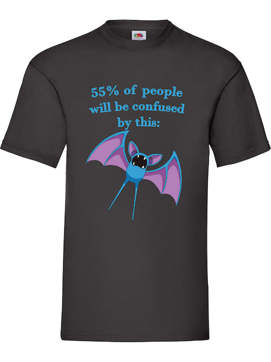 Schwarze T-Shirt Bluse Pokemon Golbat Zubat Original Fruit Loom 100% Baumwolle Nr. 26 Lustig Humorvoll