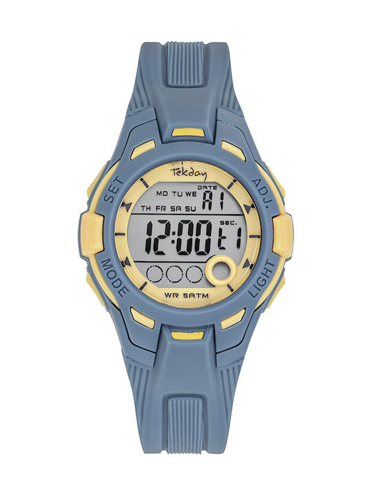 Tekday Ceas digital pentru copii cu curea din cauciuc/plastic Gri