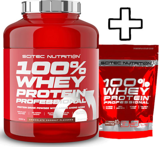 Scitec Nutrition 100% Whey Protein Professional 2350g Weiße Schokolade & Scitec Nutrition 100% Whey Protein Professional 500g Schokolade Haselnuss Individuelles Bundle