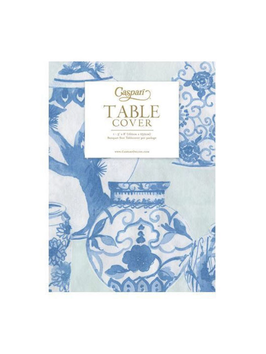 Caspari Christmas Tablecloth Light Blue L240xW150cm.